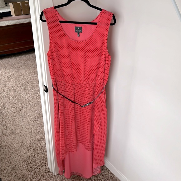 Adrianna Papell Polka Dot Sheer Hi-Low Dress - US Women’s 14 - Picture 1 of 7